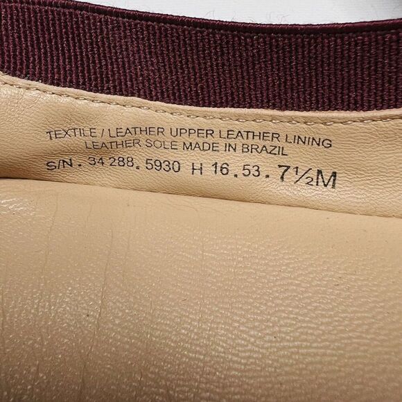 Tory Burch 7.5 Caroline 2 Ballet Flats Shoes Slipons Cabernet Suede Leather Red - Picture 6 of 12